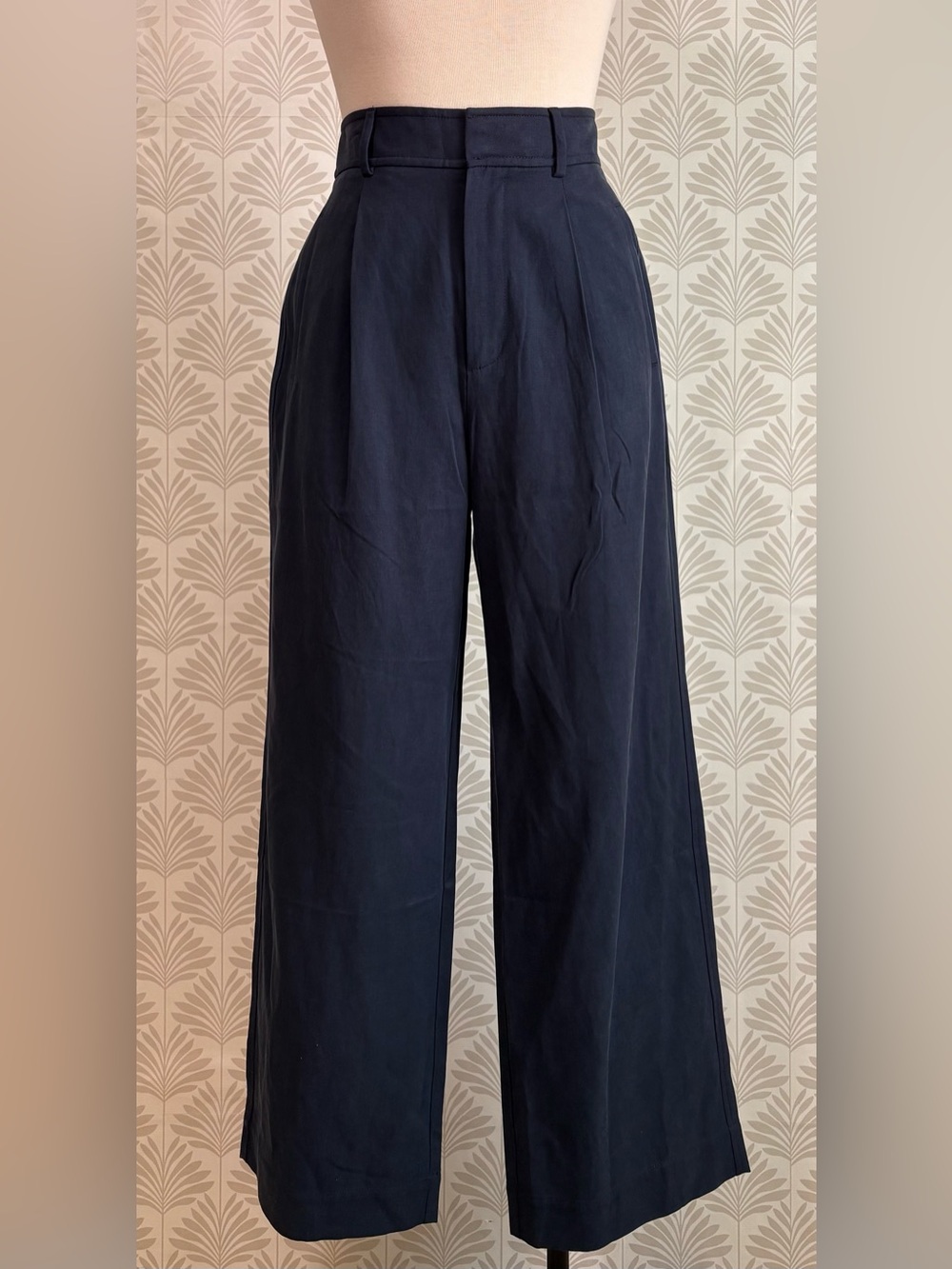 Everlane Navy High-Rise Wide-Leg Pants